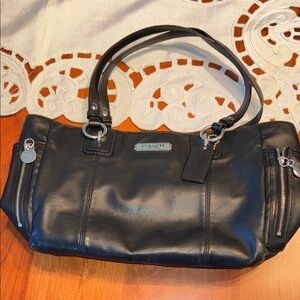 Coach Black Leather Shoulder Bag